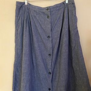 Old Navy Button front chambray midi skirt.